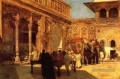 Éléphants et personnages dans une cour Fort Agra Persique Egyptien Indien Edwin Lord Weeks
